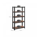 Songmics Regal 5 delni, (150 x 75 x 30 cm), črno rjav | Shoptok.si