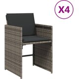 Maison Chic Vrtni stoli - Stol za vrt z blazinami 4 kosi siv poli ratan JS2265, (21876869) Cene