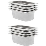  Posude Gastronorm 8 kom GN 1/4 100 mm od nehrđajućeg čelika | shoptok.hr