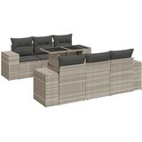 vidaXL Vrtna sedežna garnitura 7-delna z blazinami siv poli ratan, (21782911) | Shoptok.si