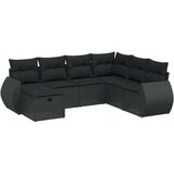  7-dijelni set vrtnih sofa od poliratana s jastucima crni | shoptok.hr