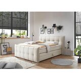 MID.YOU POSTELJA BOXSPRING 180 cm x 200 cm , tekstil, leseni material krem barve | Shoptok.si