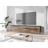 P & B nizka omarica lowa, črna, hrast, vzorec ribje kosti, led | Shoptok.si