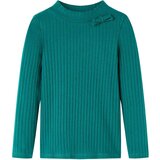  Dječja majica dugih rukava rebrasto pletena tamnozelena 128 | shoptok.hr