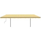  Tenda na ručno uvlačenje sa stupovima 3 5 x 2 5 m žuto-bijela | shoptok.hr