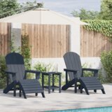 vidaXL Set od 3 dijela vrtnih lounge stolica mornarska plava HDPE | shoptok.hr