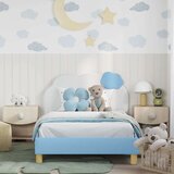  Otroški posteljni okvir z vznožjem Modra 80 x 200 cm PU, (5000104704) | Shoptok.si
