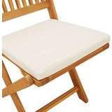  Zložljive vrtne stole s belimi blazinami 4kos Solid Acacia Wood | Shoptok.si