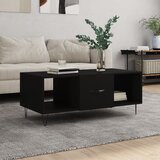 vidaXL Klubska mizica črna 102x50x40 cm inženirski les Cene