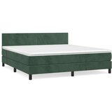  Box spring postelja z vzmetnico temno zelena 160x200 cm žamet, (20898765) | Shoptok.si