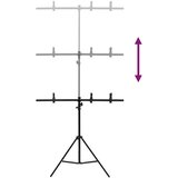  Stalak za pozadinu u obliku slova T crni 91 x 60 x (70-200) cm | shoptok.hr