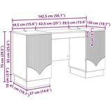  Miza s polico Artisan hrast 142,5 x 50 x 75 cm Inženirski les, (5000283182) | Shoptok.si