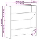 vidaXL ormarići za cipele na zidu 2 pcs crni hrast 60 x 18 x 60 cm | shoptok.hr