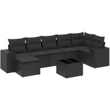 Maison Chic Seti vrtnega pohištva - Vrtna garnitura - Vrtni pohištvo set 8-delna z blazinami črn poli ratan, (21799407) | Shoptok.si