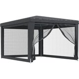 Šator za zabave s 4 mrežasta bočna zida antracit 3 x 4 m HDPE | shoptok.hr