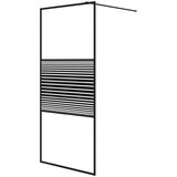Pregrada za tuš crna 90 x 195 cm s prozirnim staklom ESG | Eponuda.ba