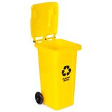  Kanta za otpad 120 L – žuta, plastika, s kotačima | shoptok.hr
