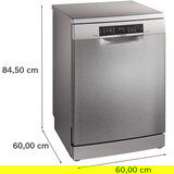 Bosch SMS6ZCI16E, Serie 6, stojni stroj, pomivalni 60 cm, nerjavno jeklo, Home Connect, Zeolit | Shoptok.si