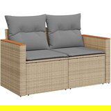 vidaXL 9-dijelni set vrtnih sofa s jastucima bež od poliratana bagrem | shoptok.hr