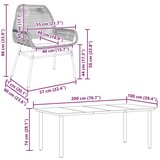  Vrtna garnitura - 8-dijelni vrtni blagovaonski set s jastucima crnog poliratana Crna 200 x 100 x 74 cm 8 | shoptok.hr