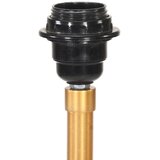  Podna svjetiljka s tronošcem crno-zlatna od tikovine 141 cm | shoptok.hr