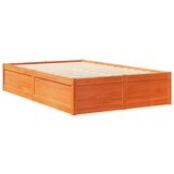  Knjižna postelja brez vzmetnice vošč. rjava 140x190 cm borovina, (21792811) | Shoptok.si