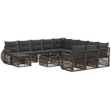 vidaXL Vrtna sedežna garnitura 13 pcs Siva poli ratan, (5000269925) | Shoptok.si
