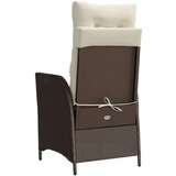  3-dijelni bistro set s jastucima smeđi od poliratana - Smeđa i krem 1 | shoptok.hr