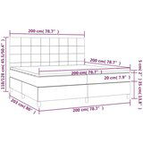  Box spring postelja z vzmetnico svetlo siva 200x200 cm žamet, (20788874) | Shoptok.si