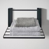 YAMAZAKI Mat črna jeklena stenska kopalniška polica Tower – | Shoptok.si