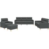 Maison Chic Sedežna garnitura - kavč 4-delna z blazinami temno sivo blago, (21728919) | Shoptok.si