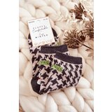 Aura.via Women's warm socks with vertical patterns gray and green | Shoptok.si