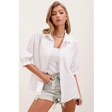 Bigdart 20213 Oversize Short Sleeve Basic Shirt - White Cene