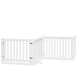 vidaXL Ograda za pse z vrati zložljiva 6 panelov bela 480 cm les | Shoptok.si