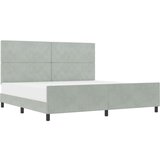 vidaXL Krevet Sivi 200x200 cm Baršun | shoptok.hr
