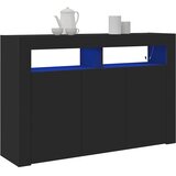  Kreveta S LED lampica Crna 116 x 30 x 75 cm Konstruirano drvo | shoptok.hr