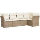  5-dijelni vrtni set sofa s jastucima bež od poliratana | shoptok.hr
