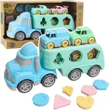 Tow Educational Sorter With Cars Blocks Pastel BIO Plastic