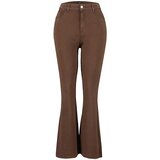 Trendyol Curve Plus Size Jeans - Brown - Slim Cene