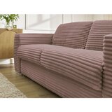 Bobochic Paris Rožnata sedežna garnitura za spanje/raztegljiva iz rebrastega žameta 220 cm Hugo – | Shoptok.si