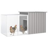  Kavez za kokoši sivi 200 x 91 x 100 cm od pocinčanog čelika | shoptok.hr