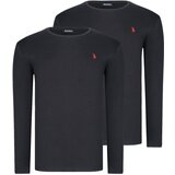Dewberry DUAL SET T8588 ROUND COLLAR MEN'S SWEATSHIRT-BLACK-BLACK | Shoptok.si