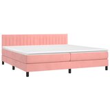  box spring s madracem LED ružičasti 200x200cm baršunasti | shoptok.hr