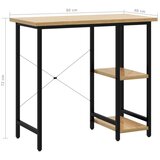 vidaXL Stol za računalo crni i boja hrasta 80 x 40 x 72 cm MDF i metal | shoptok.hr