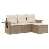  4-dijelni set vrtnih sofa s jastucima bež od poliratana | shoptok.hr