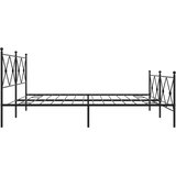  Metalni okvir kreveta uzglavlje i podnožje crni 193x203 cm | shoptok.hr