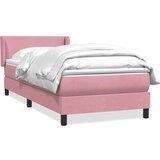 Box spring postelja z vzmetnico roza 80x220 cm žamet, (21792552) | Shoptok.si