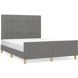 The Living Store Posteljni okvir z vzglavjem temno siv 140x190 cm blago - Posteljni Okvir Z Vzglavjem, (21503717) | Shoptok.si