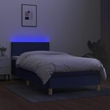  Krevet box spring s madracem LED plavi 90x200 cm od tkanine | shoptok.hr