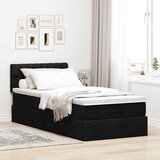  Otomanski krevet s madracem crni 90x200 cm tkanine | shoptok.hr